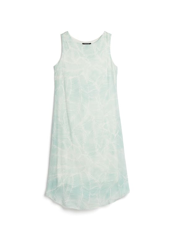 Charlie B - Leaf Print Sleeveless Dress, Green Pattern
