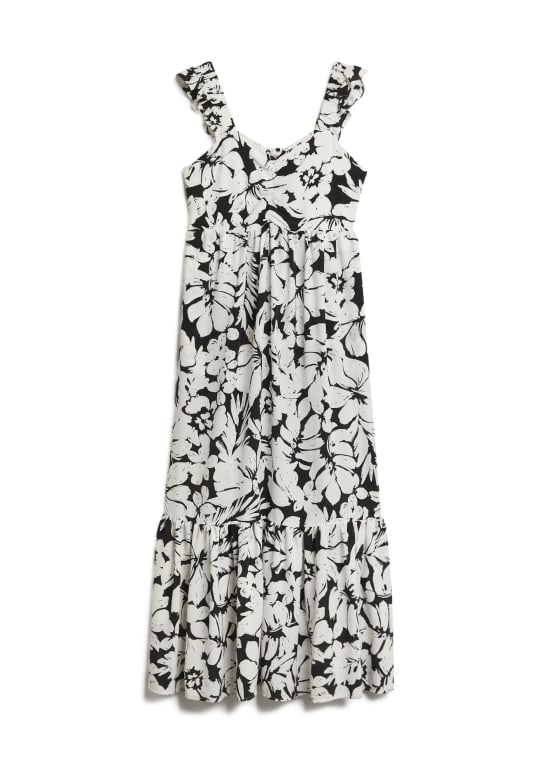 Floral Print Maxi Dress, White Pattern