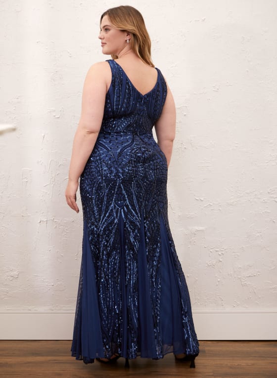Sequin Dress, Petro Blue
