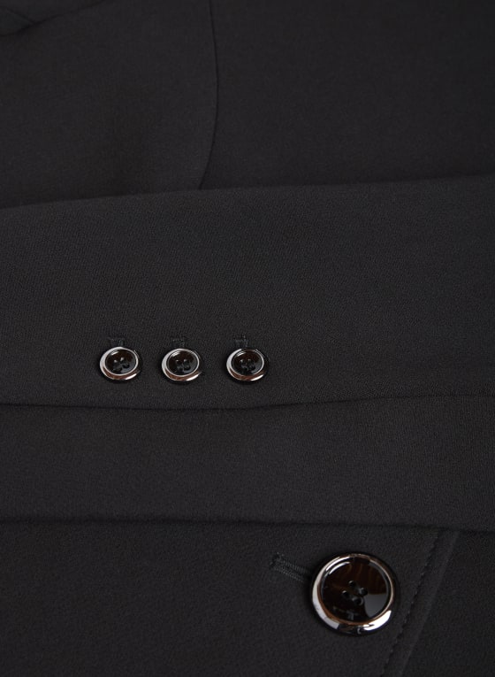 Button Detail Coat, Black