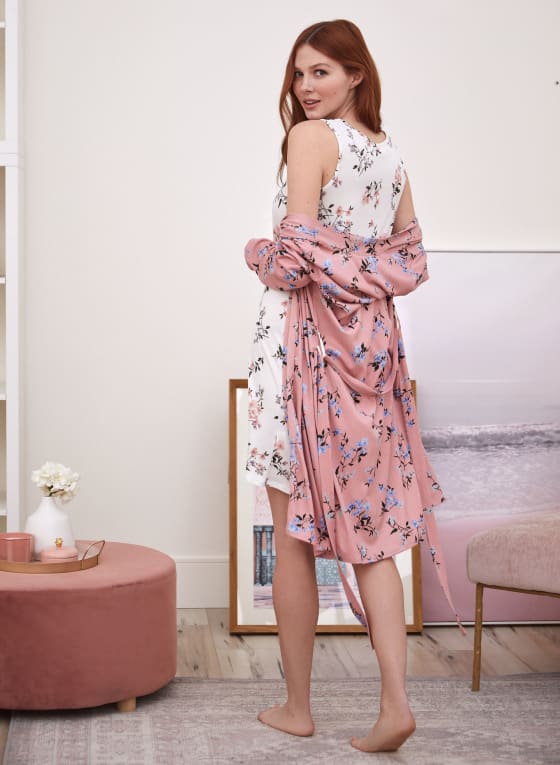 Floral Robe & Nightgown Set, Mademoiselle