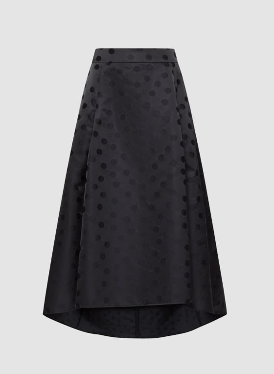 Polka Dot Motif Jacquard Skirt | Laura