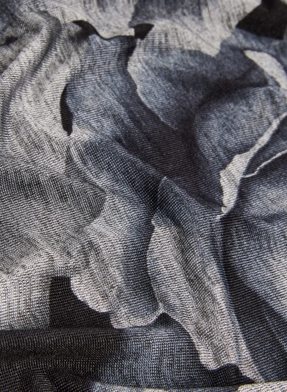 Floral Print Knit Top, Black Pattern