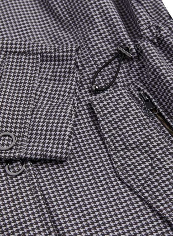 Checkered Print Coat, Black & White