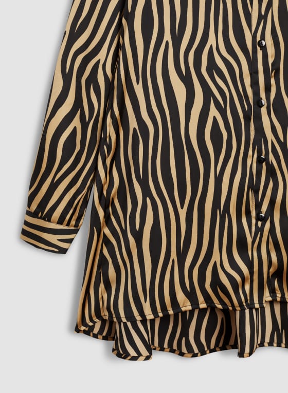 Zebra Print Tunic, Black Pattern