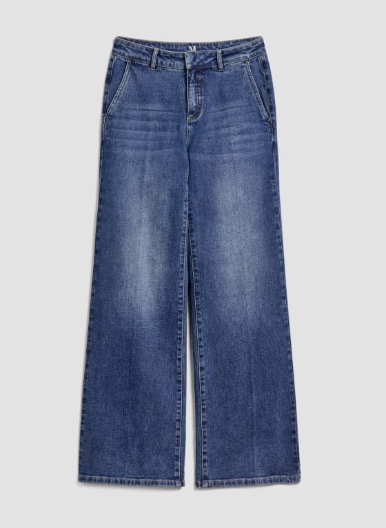 Wide Leg Jeans, Blueberry