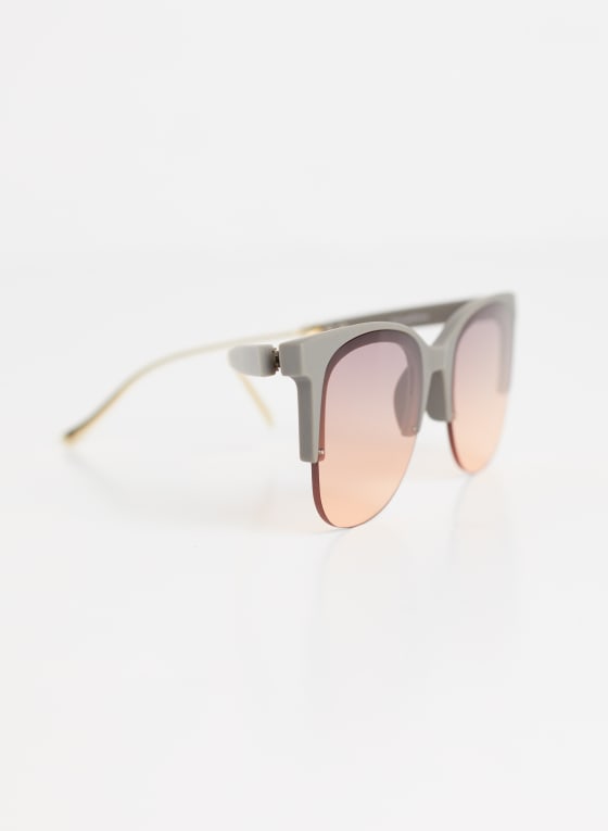 Clubmaster-Style Sunglasses, Black