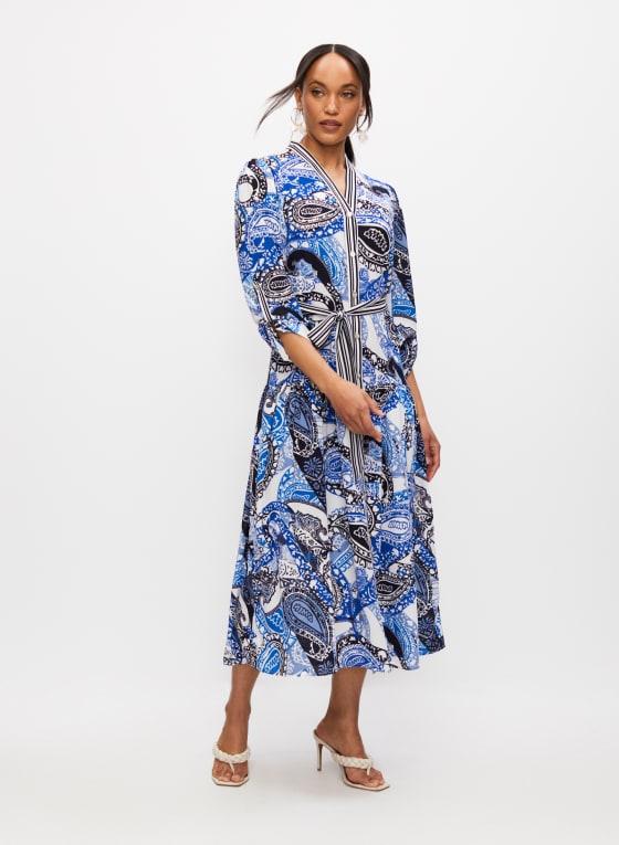 Joseph Ribkoff - Paisley Print Dress, Ivory