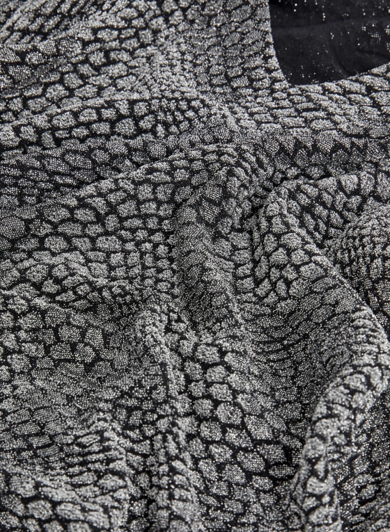 Asymmetric Animal Print Tunic, Black Pattern
