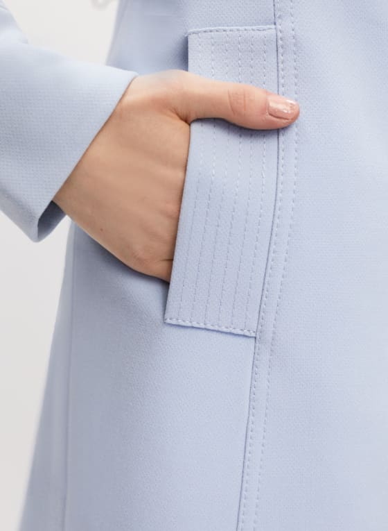 Button Front Trench Coat, Stream Blue