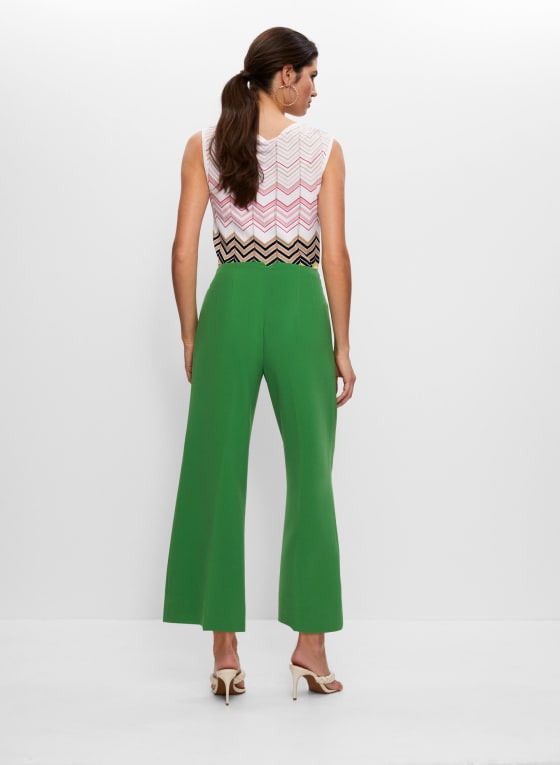Bi-Stretch Culotte Pants, Apple Green