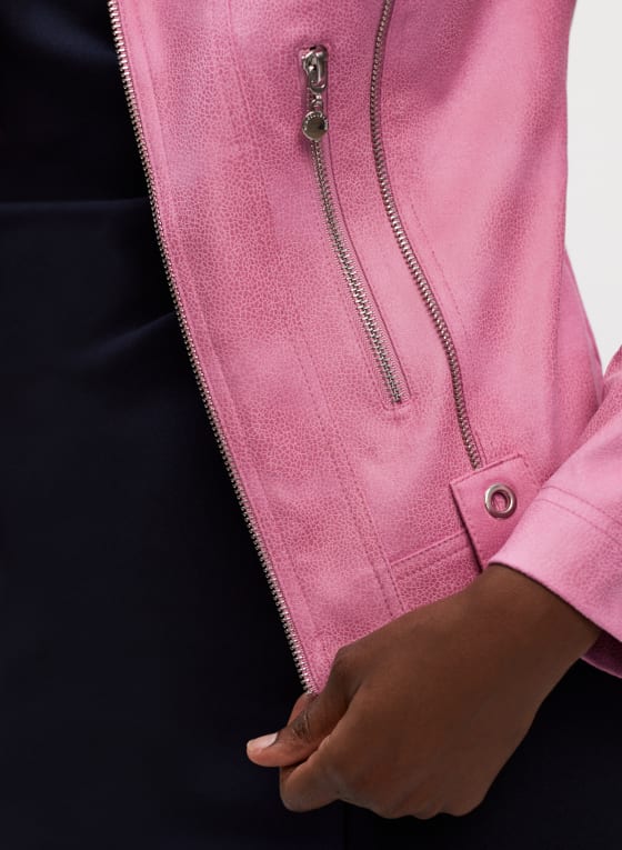 Vex - Veste courte à poches zippées, Flamant rose