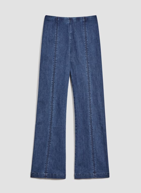 Pull-On Wide Leg Jeans, Blueberry