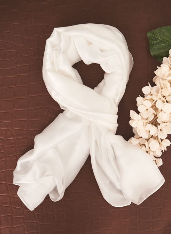 Foulard pashmina de couleur unie, Blanc