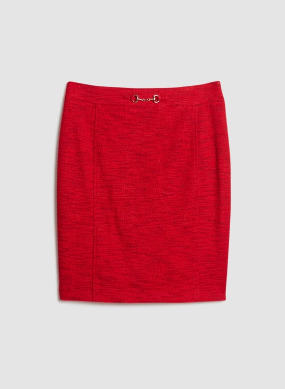 Jupe courte en tweed, Merlot rouge