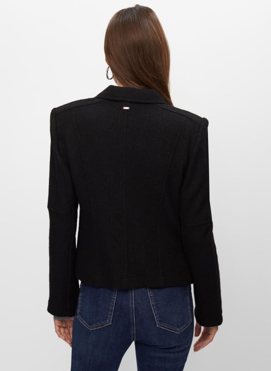 Vex - Stud Detail Wool Blend Jacket, Black