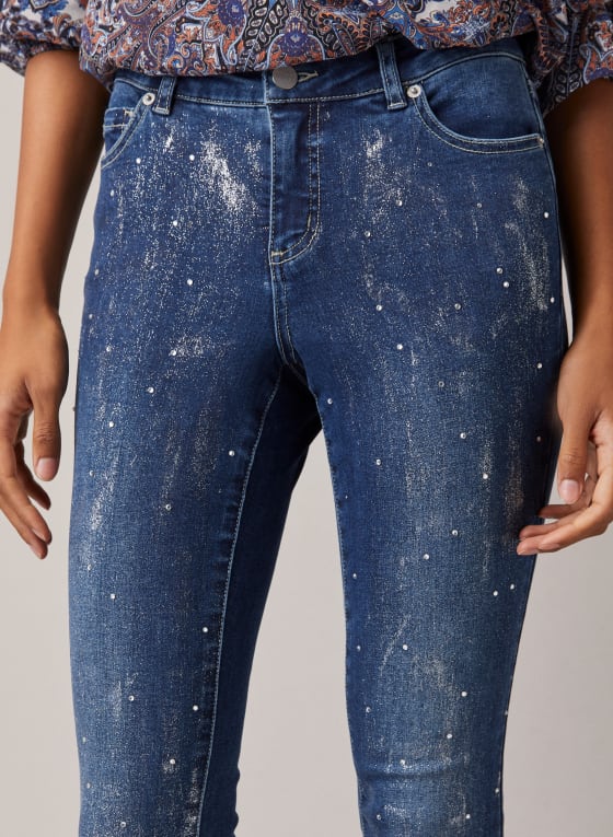 Glitter Rhinestone Embellished Jeans Melanie Lyne, 59% OFF