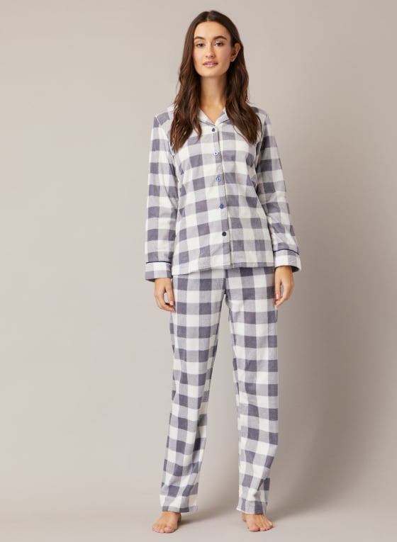 Ensemble pyjama à motif carreauté, Motif gris