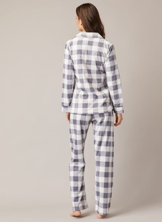 Ensemble pyjama à motif carreauté, Motif gris