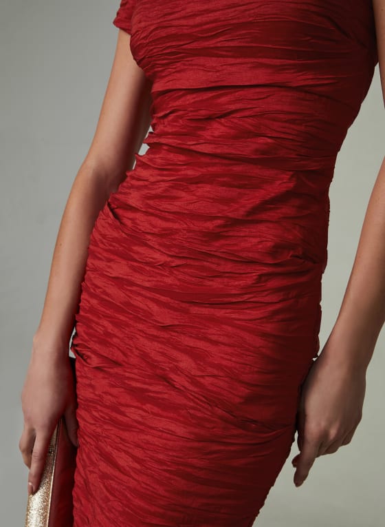 Alex Evenings - Off The Shoulder Sheath Dress, Red