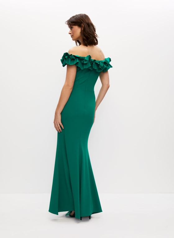 Bardot Neck Dress, Mint Green