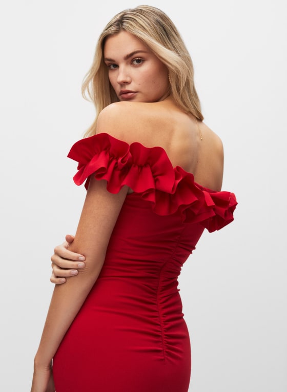 BA Nites - Ruffle Dress, Red