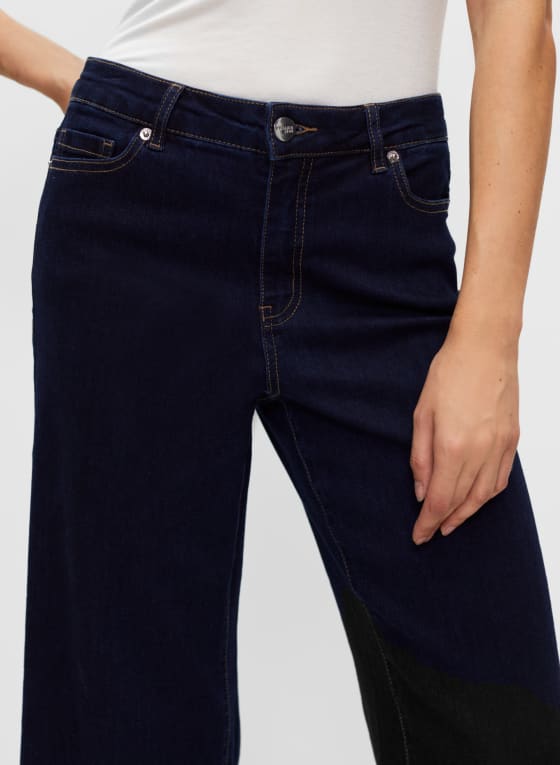 Wide Leg Culotte Jeans, Blueberry