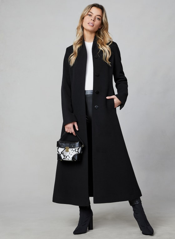 manteau long noir cachemire