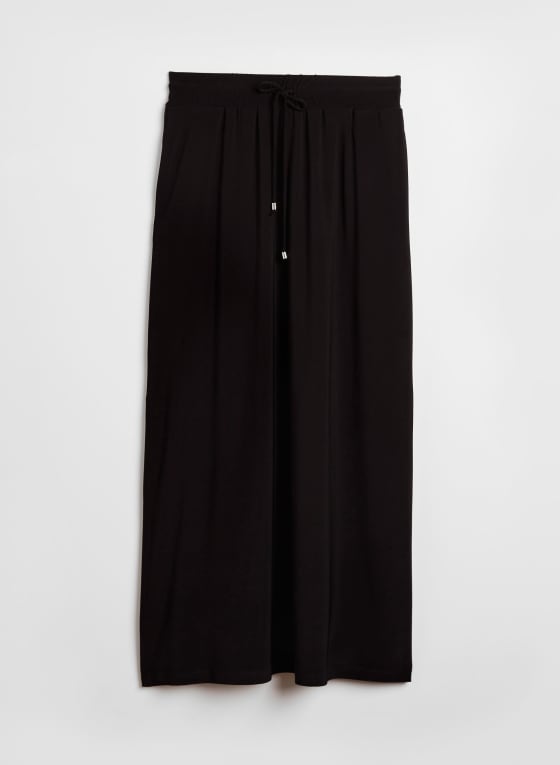 Pull-On Jersey Skirt, Black