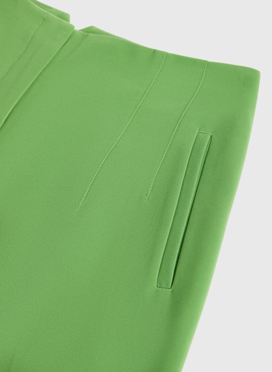 Bi-Stretch Culotte Pants, Apple Green