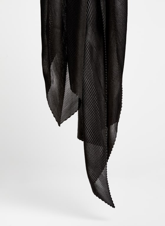 Foulard plissé à effet scintillant, Noir