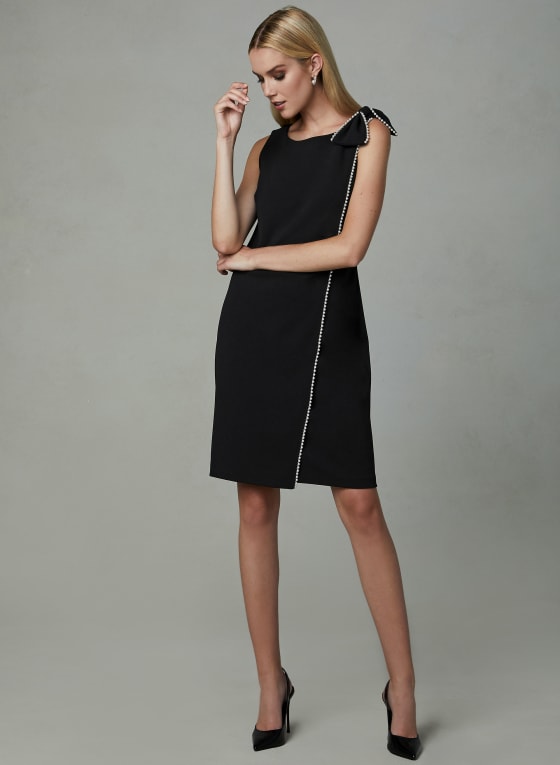 Karl Lagerfeld Paris - Faux Wrap Sheath Dress, Black