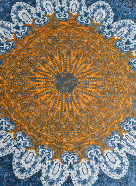 Mandala Print Scarf, Blue Pattern