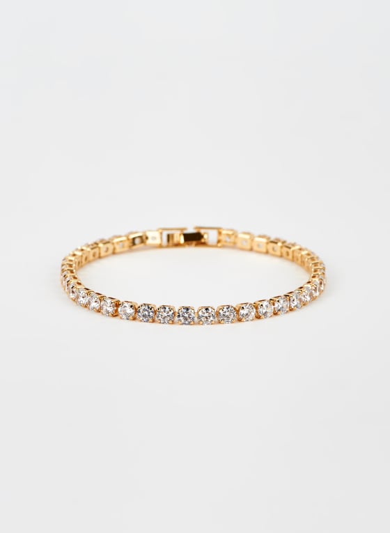 Faceted Crystal Bracelet, Gold